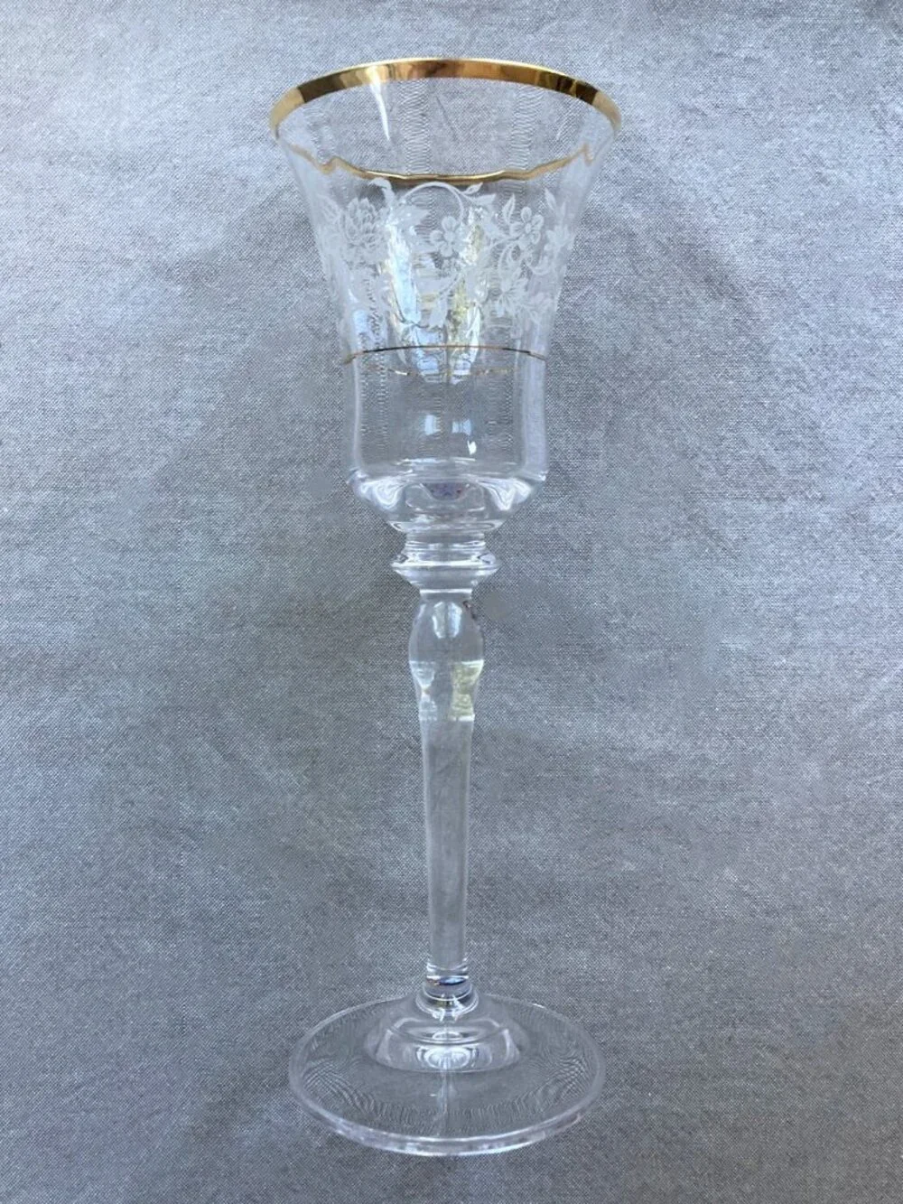 MIKASA Antique Lace Stemware, Wine Goblet, Gold Details, Etched Florals, MULTI !
